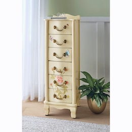 Hand-Painted Rose and Butterfly Cabinet, , large