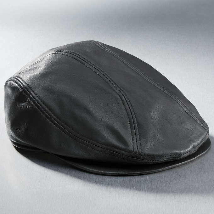 Black leather 2025 driving cap