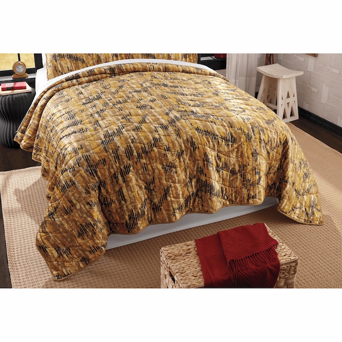 Velvet Animal Print Quilt, , large