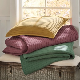 Daphne Pick Stitch Oversized Quilt, Juniper, large