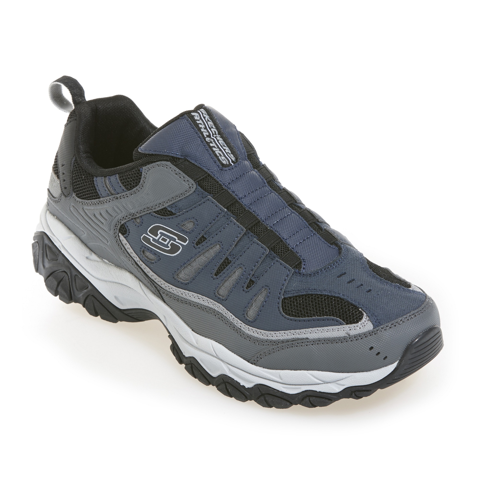 navy skechers slip on