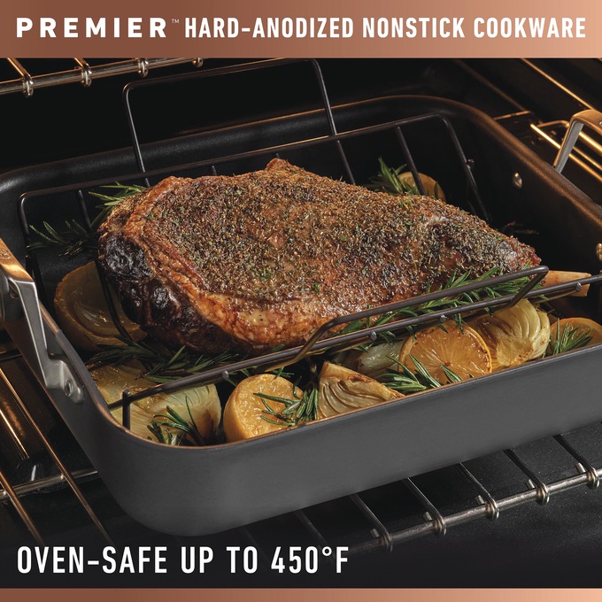 Calphalon Hard-Anodized 16" Roasting Pan with Rack, , large