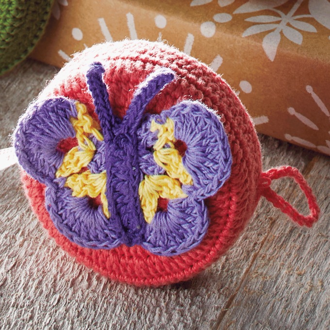 Knitted Tape Measure, Pink, large