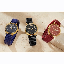 Ladies' Embellished Dial/Stretch-Band Color Watch, , large