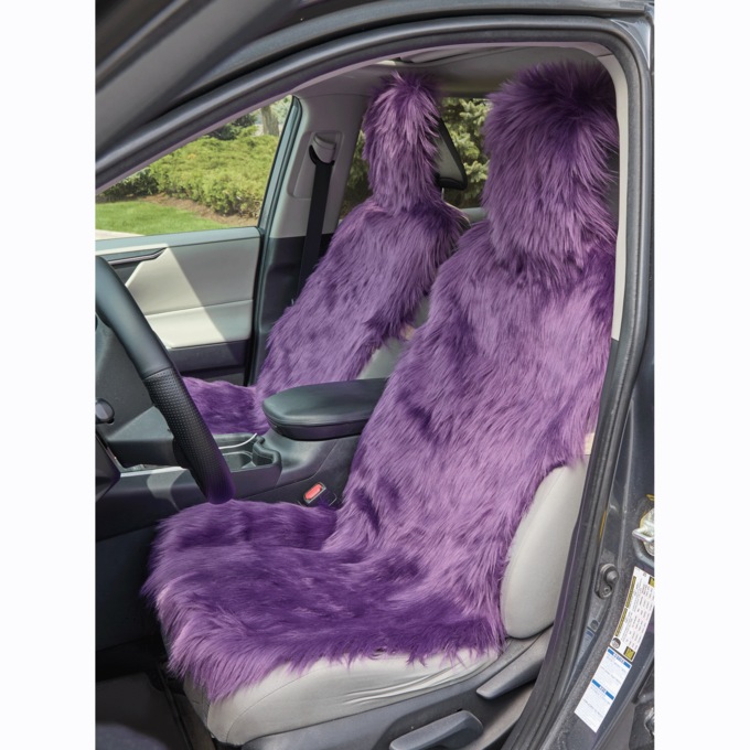 Set of 2 Fuzzy Car Seat Covers, , large
