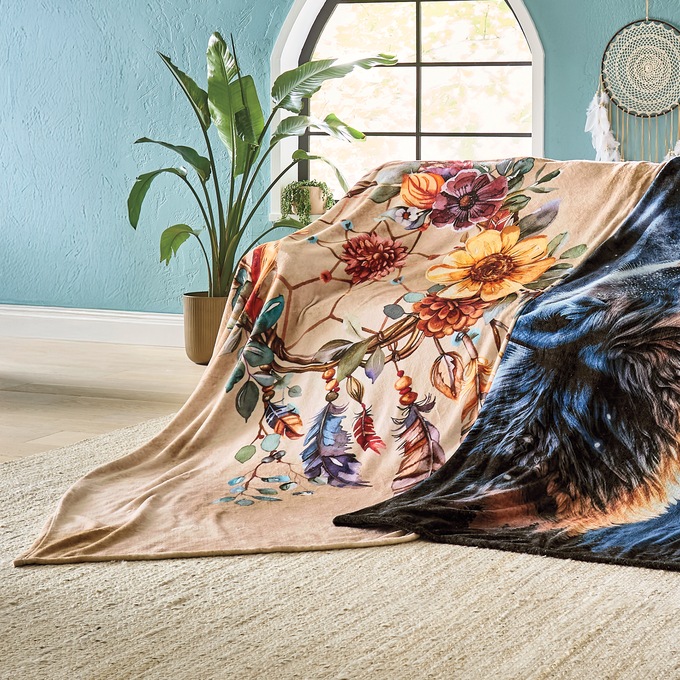 Novel Microplush Blanket, Dream Catcher, large