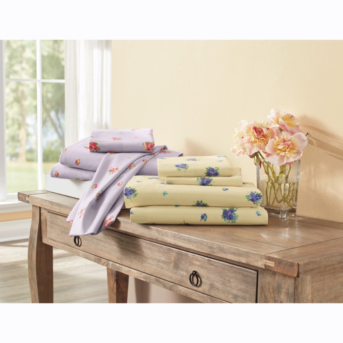 Spring Floral Bouquet Microfiber Sheet Set, , large