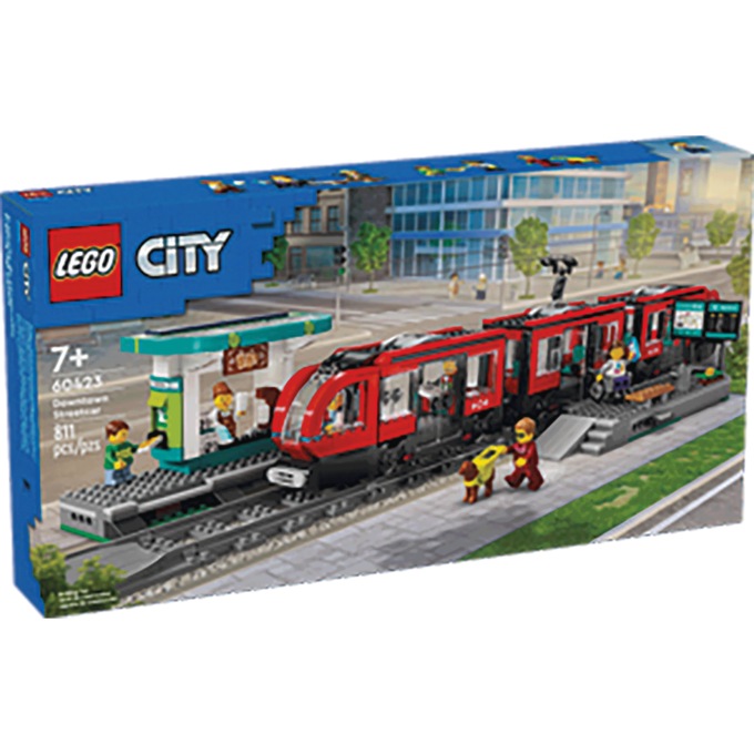 LEGO City Downtown Streetcar & Station, , large