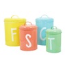 Set of 4 Retro Colorful Canisters, Multi, large