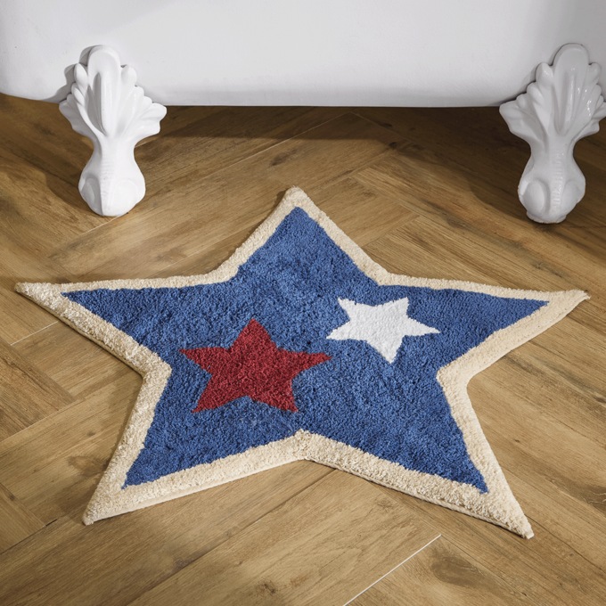 Americana Star Bath Mat, Multi, large