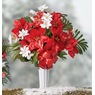 Red Poinsettia Memorial Floral Vase, , large