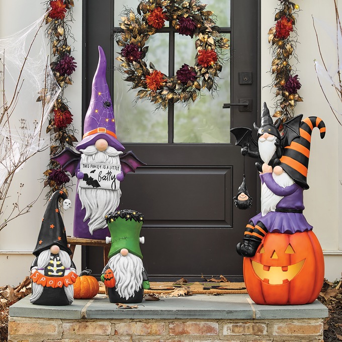 Set of 3 Large Halloween Gnomes & Halloween Gnome Stack - Buy Both and Save, , large