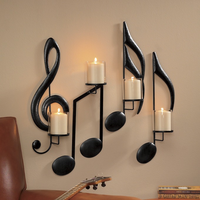 Set of 4 Musical Sconces, , large