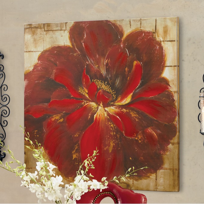 Red Flower Burst Canvas, , large