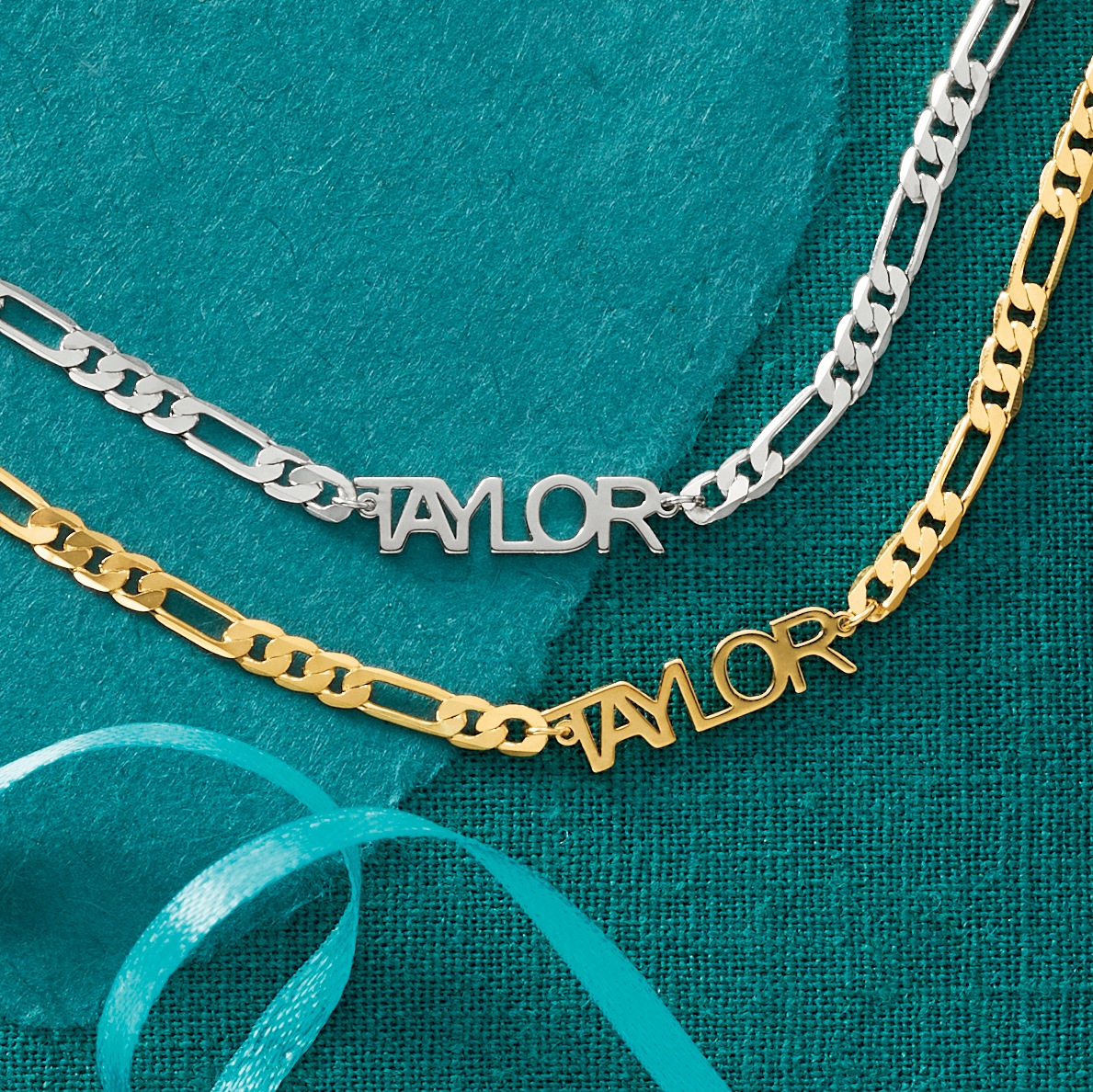 Name Unisex Necklace, Gold over Sterling Silver, large