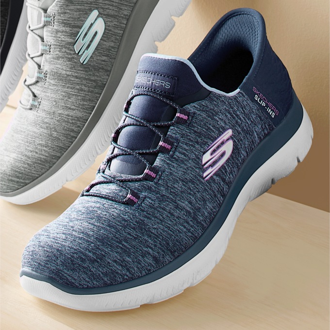 Skechers Women's Slip-Ins Summits Dazzling Haze Slip-On, Navy Purple, large