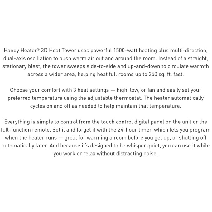 Handy Heater 3D Heat Tower, Black, large