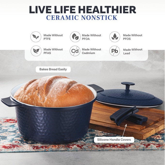Gotham Steel 5-Quart Hammered Dutch Oven, , large