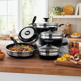 Chef Tested 8-Piece Ceramic Banded Cookware Set by Wards, , large
