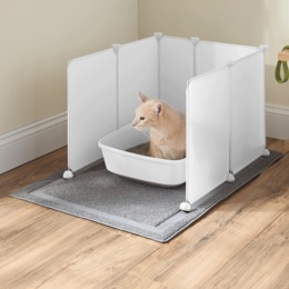 Cat Litter Box Guards with Mat, , large