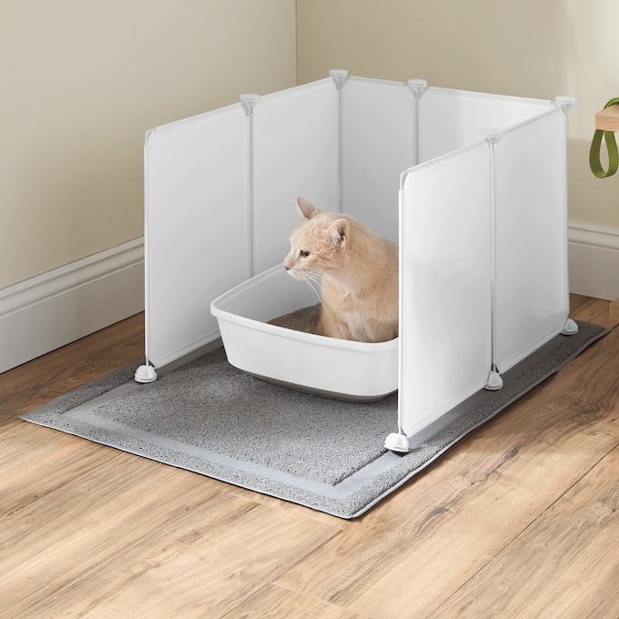 Cat Litter Box Guards with Mat, , large