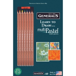 General Pencil 12-Piece Learn To Draw with Multi-Pastel Chalk Pencils, , large