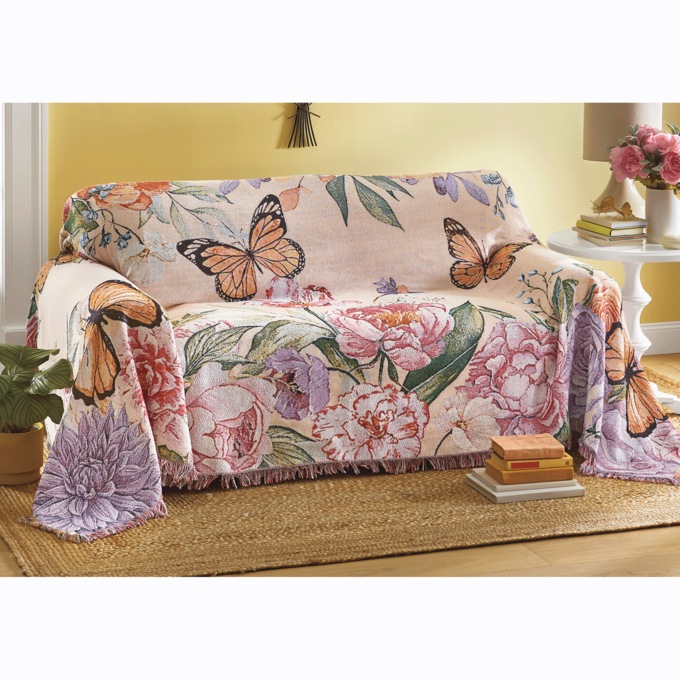 Spring Garden Tapestry Furniture Throw, , large