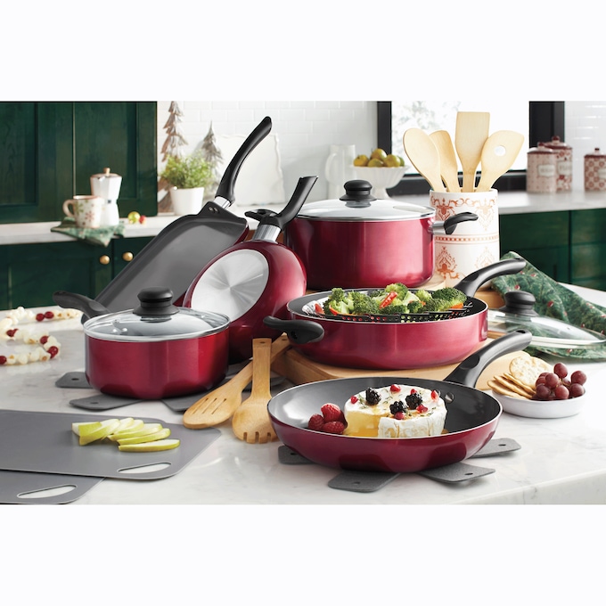 20-Piece Ceramic Metallic Cookware Set, , large