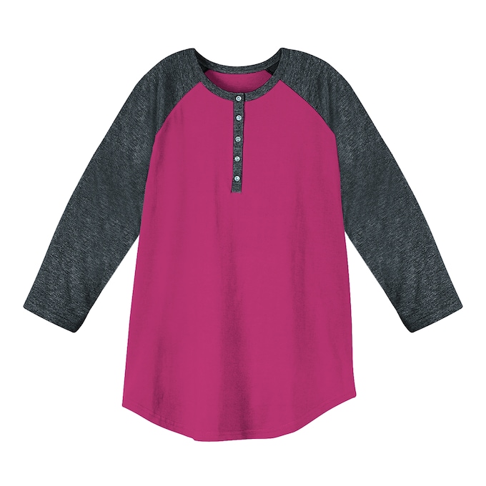 Women's Cotton Henley Baseball Top, , large