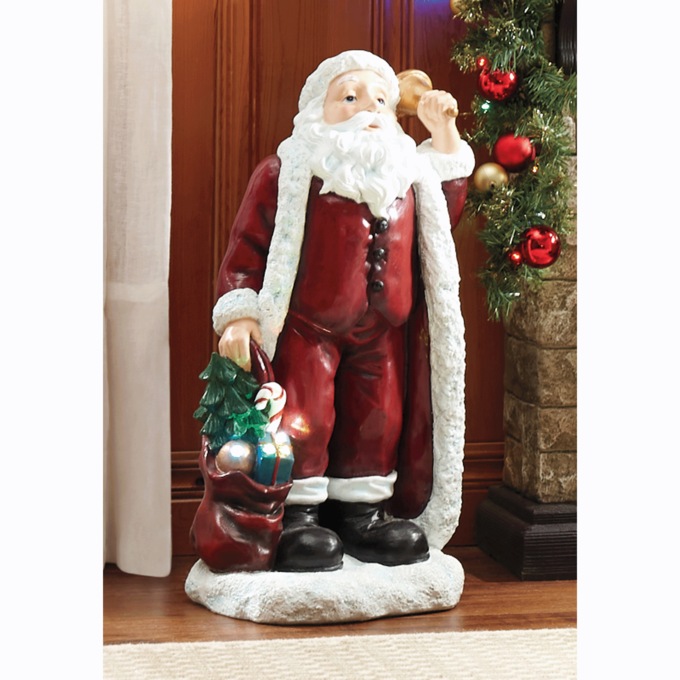 Lit Santa Figurine, , large
