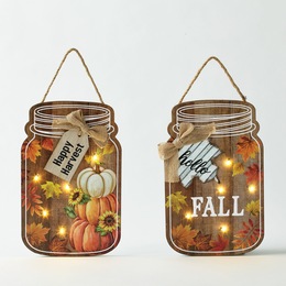 Lit Fall Jar Wall Sign, , large
