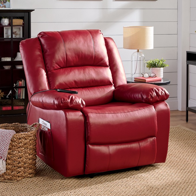 Overstuffed Recliner with Massage, , large