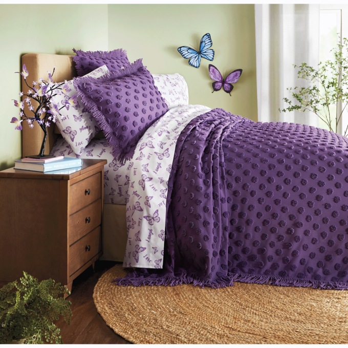 Chenille Dot Bedspread, , large