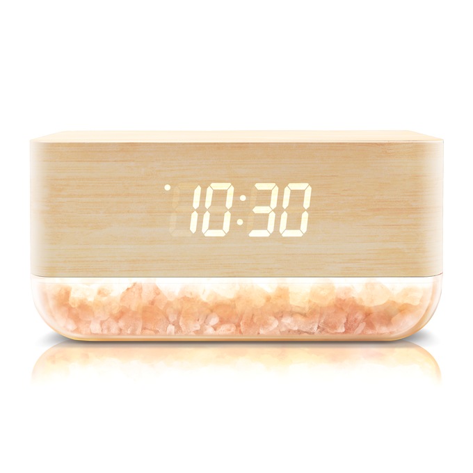 Lomi Sunrise Alarm Clock with Himalayan Salt Base, , large