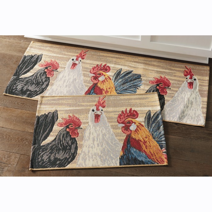 Indoor/Outdoor Roosters Rug, , large