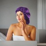 2-Pack Satin Sleep Caps, Purple, large