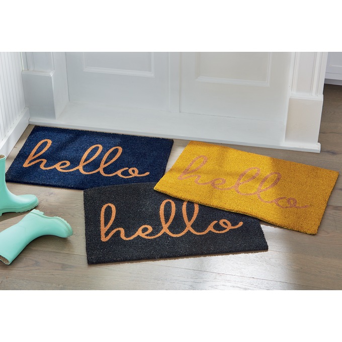 Hello Indoor/Outdoor Coir Mat - 20" X 30", , large