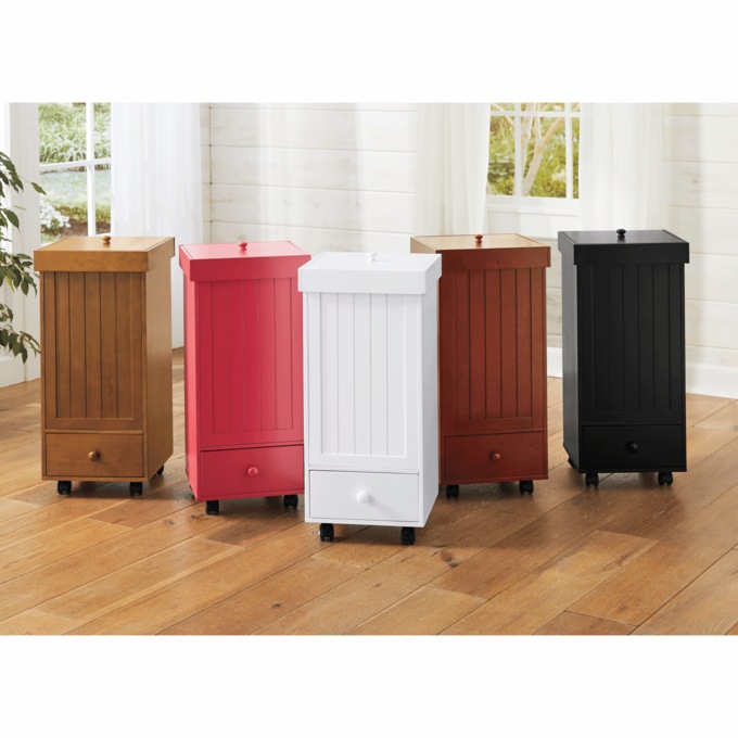 Country Kitchen Trash Can, Wood Trash Bin, 13 Gallon Trash Bin