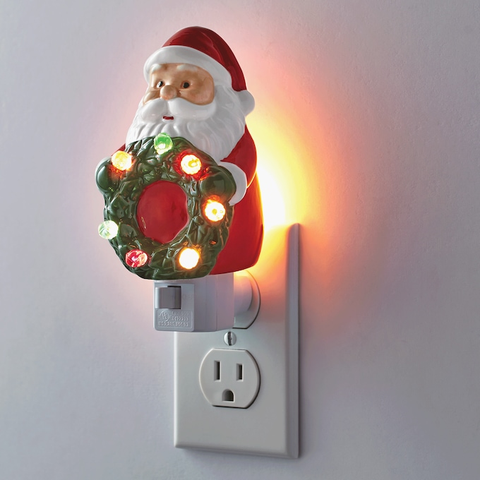 Retro Glazed Ceramic Christmas Night Light, , large