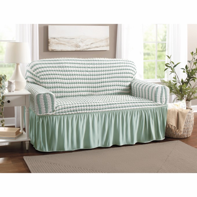 Textured Stretch Slipcover, , large