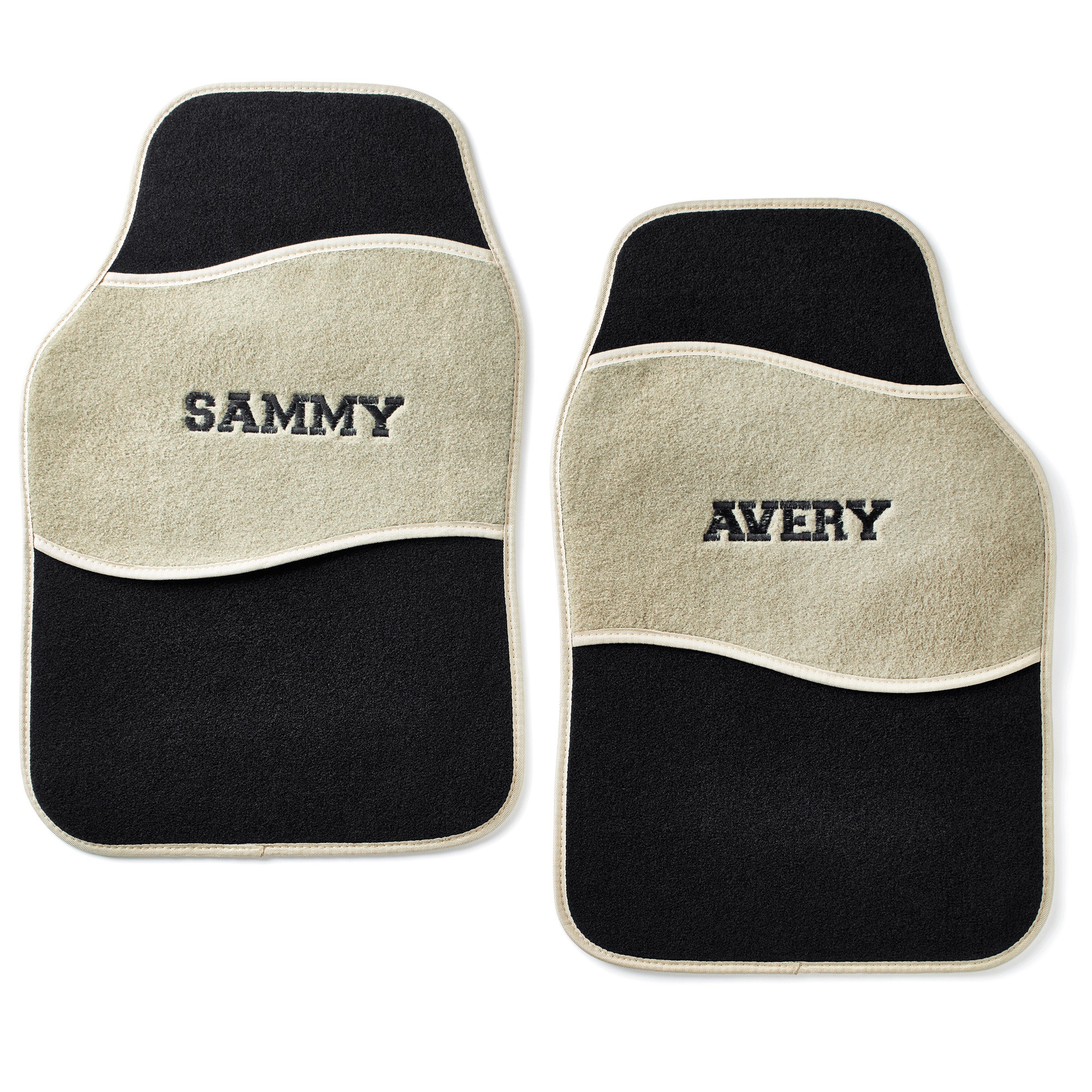 Personalized Set of 2 Car Mats, Tan, large