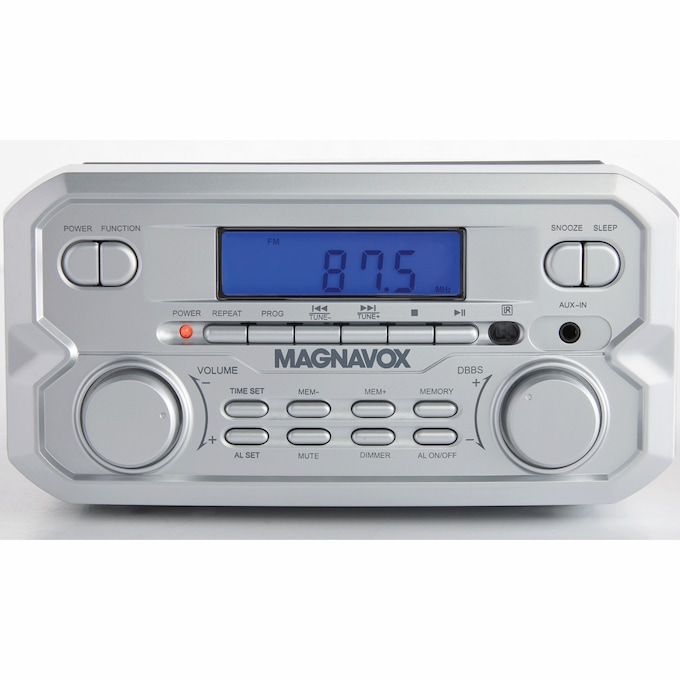 Magnavox 3-Piece Shelf System with CD, Bluetooth & FM Radio, Silver, large