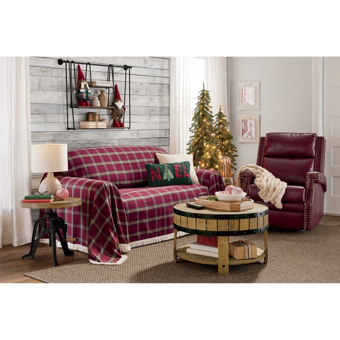 Christmas Tartan Furniture Throw, , large