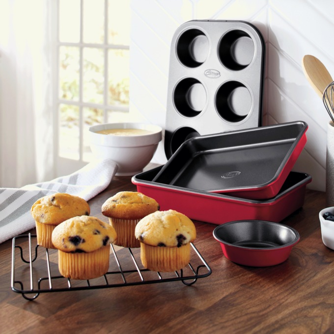 Ginny's 5-Piece Mini Bakeware Set, Red, large