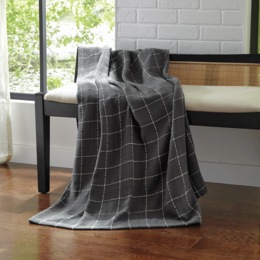 Modern Farmhouse Plaid Blanket, , large