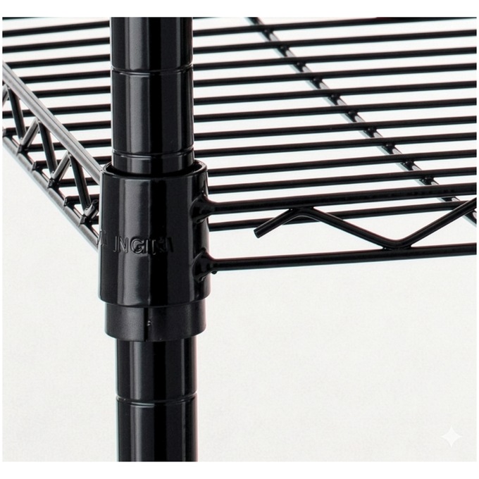 Wide 5-Tier Rolling Metal Wire Storage Rack with Wheels, , large