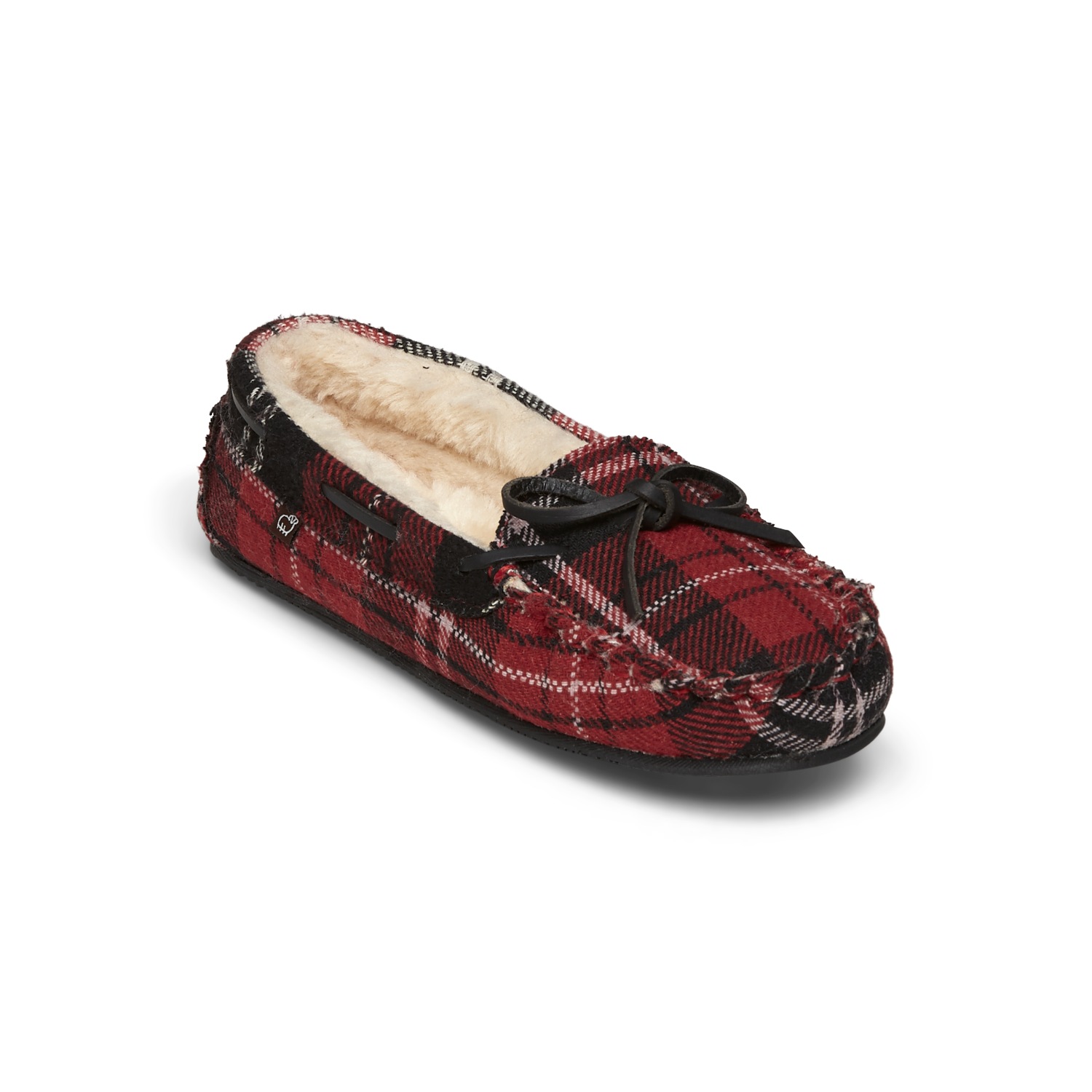 red plaid moccasins