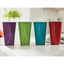 Set of 4 Assorted Color Stainless Steel Tumblers, , large