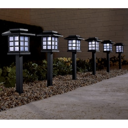6-Piece Classic Lantern Solar LED Pathway Light Set, , large