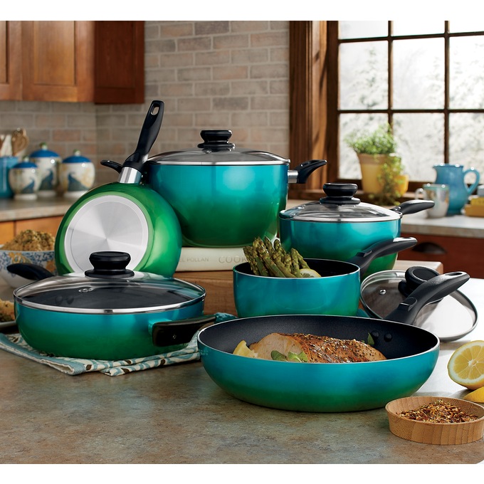10-Piece Iridescent Gradient Non Stick Cookware Set, , large